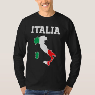 Italiaanse vlag Italië Kaart Italië T-shirt
