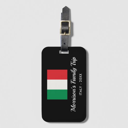 Italiaanse vlag Italië Reis Aangepaste tekst Bagagelabel (Voorkant (verticaal))