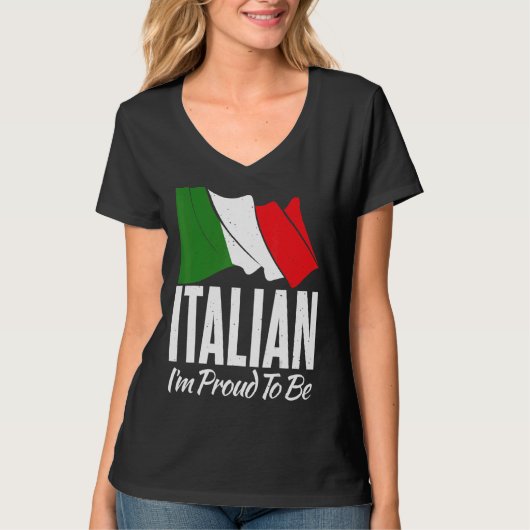 italiaanse vlag italië trots om Italiaans te worde T-shirt (Voorkant)