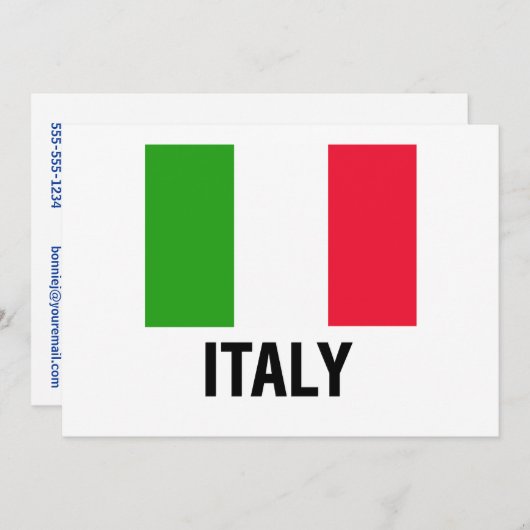 ITALIAANSE VLAG KAART (Voorkant / Achterkant)