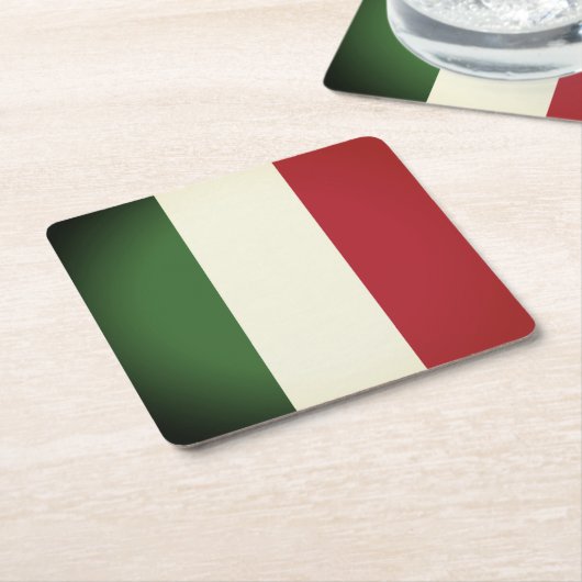 Italiaanse vlag kartonnen onderzetters (Schuin)
