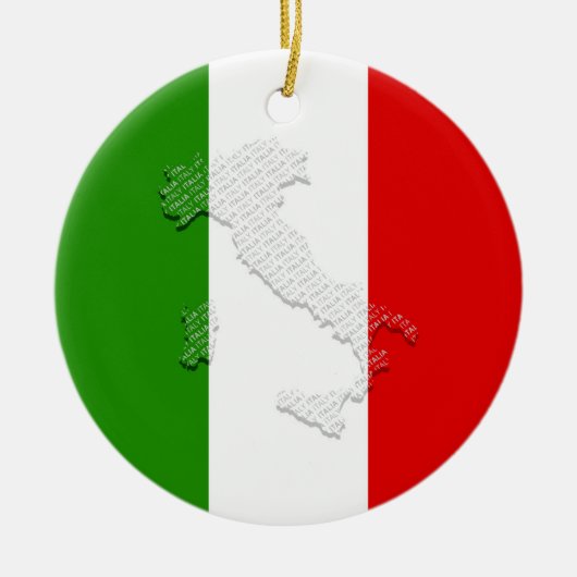 Italiaanse vlag keramisch ornament (Voorkant)