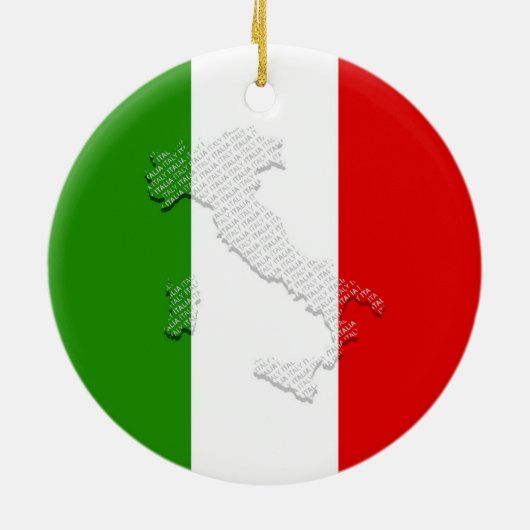 Italiaanse vlag keramisch ornament (Achterkant)