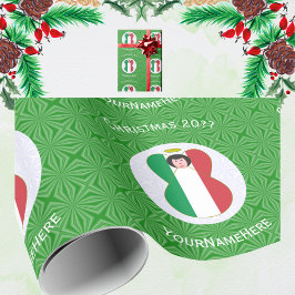 Italiaanse vlag kerst engel gepersonaliseerd cadea cadeaupapier