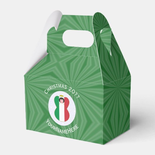 Italiaanse Vlag Kerstengel Gevel Bedankdoosjes (Voorkant Zijde)