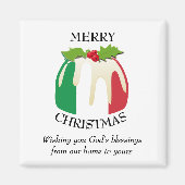ITALIAANSE VLAG-kerstpudding Magnet (Voorkant)