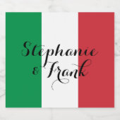 Italiaanse vlag kleuren bruiloft likeurfles etiket (Enkel label)