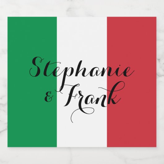 Italiaanse vlag kleuren bruiloft likeurfles etiket (Enkel label)