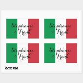 Italiaanse vlag kleuren bruiloft rechthoekige sticker (Vel)