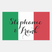 Italiaanse vlag kleuren bruiloft rechthoekige sticker (Voorkant)