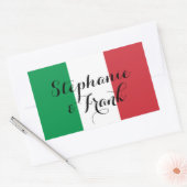 Italiaanse vlag kleuren bruiloft rechthoekige sticker (Envelop)