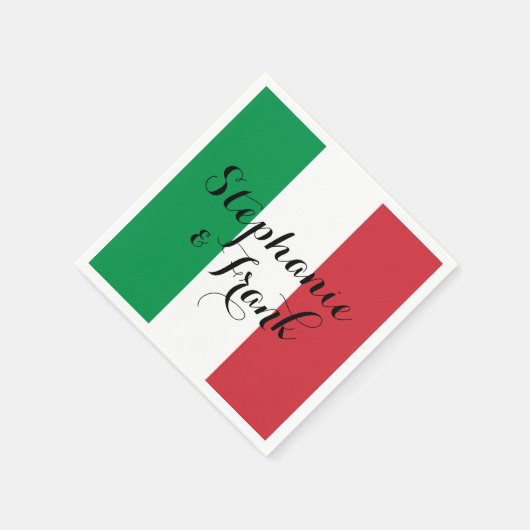 Italiaanse vlag kleuren bruiloft servet (Hoek)