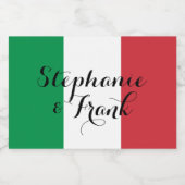 Italiaanse vlag kleuren bruiloft voedselcontainer etiket (Enkel label)