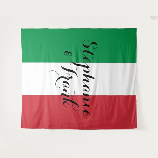 Italiaanse vlag kleuren bruiloft wandkleed (Voorkant (horizontaal))