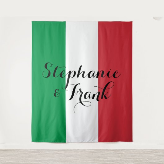Italiaanse vlag kleuren bruiloft wandkleed (Voorkant)