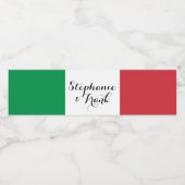 Italiaanse vlag kleuren bruiloft waterfles etiket (Enkel label)