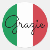 Italiaanse vlag kleuren Grazie Ronde Sticker (Voorkant)