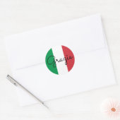 Italiaanse vlag kleuren Grazie Ronde Sticker (Envelop)