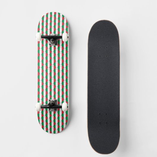 Italiaanse vlag kleuren harten patroon patriottisc persoonlijk skateboard (Voorkant)