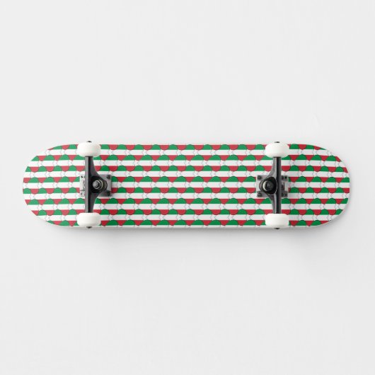 Italiaanse vlag kleuren harten patroon patriottisc persoonlijk skateboard (Horizontaal)