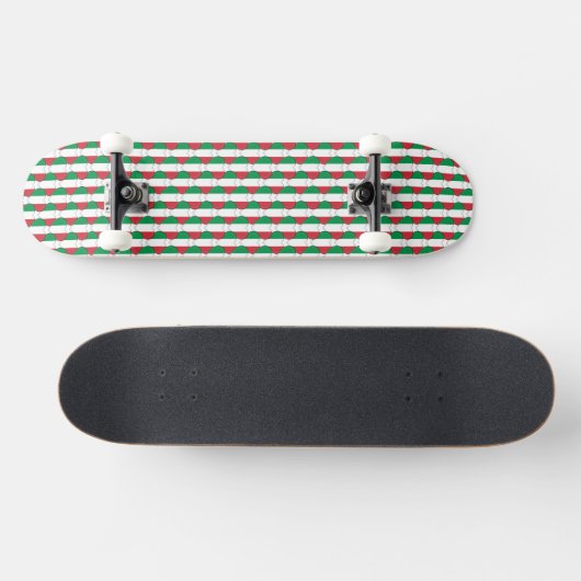 Italiaanse vlag kleuren harten patroon patriottisc persoonlijk skateboard (Horizontaal)