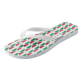Italiaanse vlag kleuren harten patroon patriottisc teenslippers (Schuin)