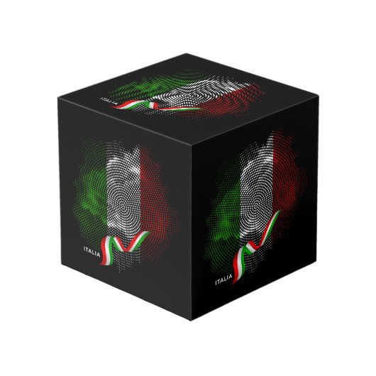 Italiaanse vlag kubus (Voorkant hoekig)