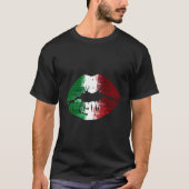 Italiaanse vlag kus me ik ben Italiaanse lippen T-shirt (Voorkant)