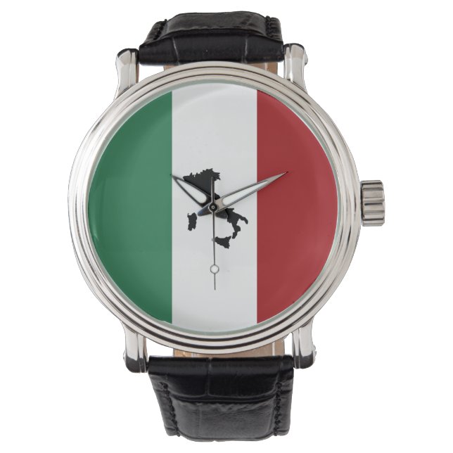 Italiaanse vlag & laars horloge (Voorkant)