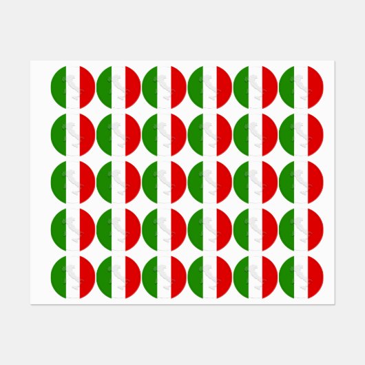 Italiaanse vlag labels (Vel)