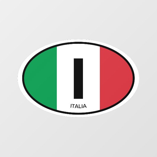 Italiaanse vlag landcode ovale vinyl auto raamsticker (Vel)
