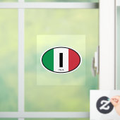 Italiaanse vlag landcode ovale vinyl auto raamsticker (Huis)