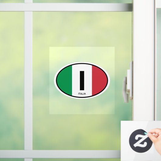 Italiaanse vlag landcode ovale vinyl auto raamsticker (Huis)