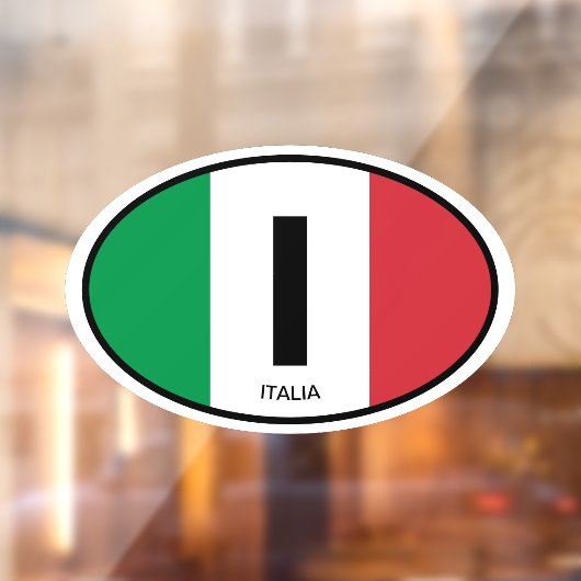 Italiaanse vlag landcode ovale vinyl auto raamsticker (Vel 2)