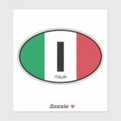 Italiaanse vlag landcode ovale vinyl auto sticker (Vel)