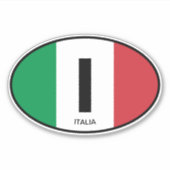 Italiaanse vlag landcode ovale vinyl auto sticker (Voorkant)