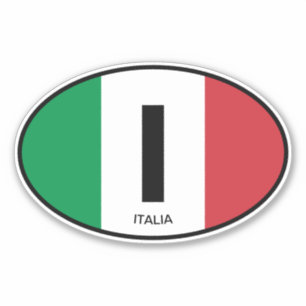 Italiaanse vlag landcode ovale vinyl auto sticker
