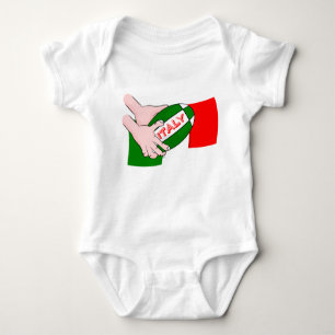 Italiaanse vlag met Cartoon Rugby Ball Romper