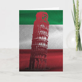 Italiaanse vlag met een hint van Pisa Bedankkaart