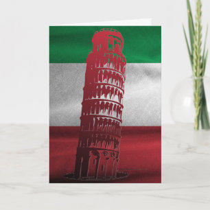 Italiaanse vlag met een hint van Pisa Bedankkaart