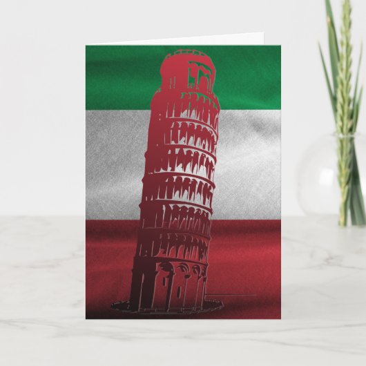 Italiaanse vlag met een hint van Pisa Bedankkaart (Voorkant)