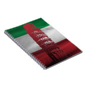 Italiaanse vlag met een hint van Pisa - notebook Notitieboek (Rechterzijde)