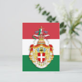 Italiaanse vlag met insignes van het Koninkrijk It Briefkaart (Staand voorkant)