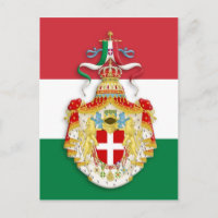 Italiaanse vlag met insignes van het Koninkrijk It