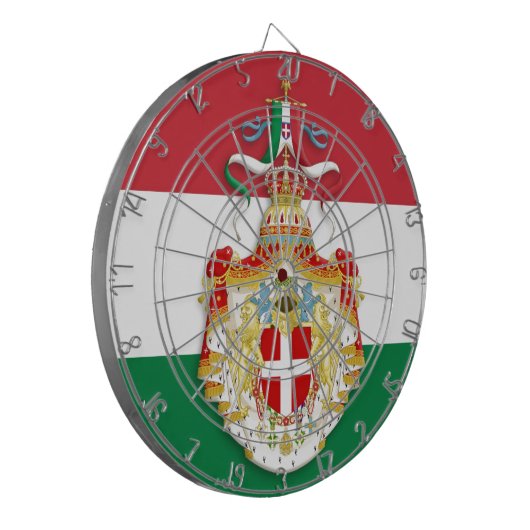 Italiaanse vlag met insignes van het Koninkrijk It Dartbord (Voorkant Links)