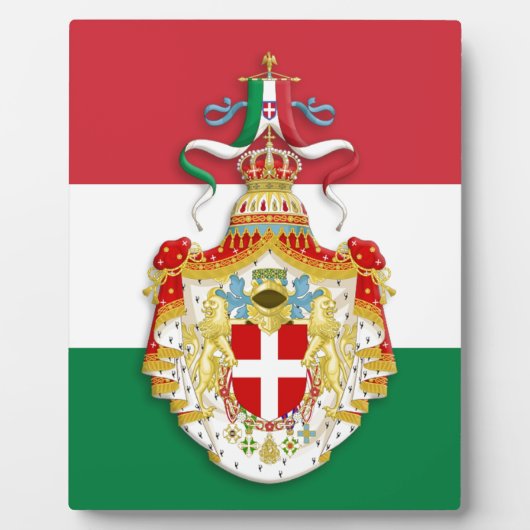 Italiaanse vlag met insignes van het Koninkrijk It Fotoplaat (Voorkant)