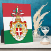 Italiaanse vlag met insignes van het Koninkrijk It Fotoplaat (Zijkant)