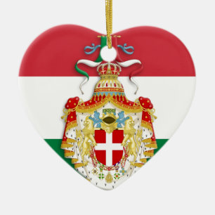 Italiaanse vlag met insignes van het Koninkrijk It Keramisch Ornament
