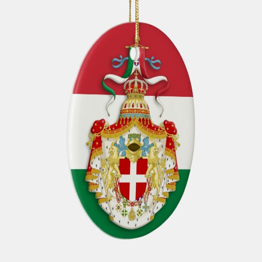 Italiaanse vlag met insignes van het Koninkrijk It Keramisch Ornament (Rechts)