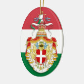 Italiaanse vlag met insignes van het Koninkrijk It Keramisch Ornament (Links)